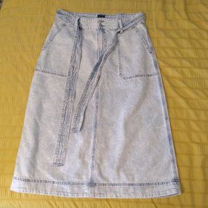 Acid Wash midi A-line denim GAP skirt
